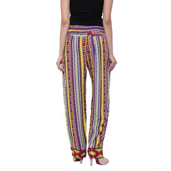 Purple  Cotton Long Printed Palazzo 2