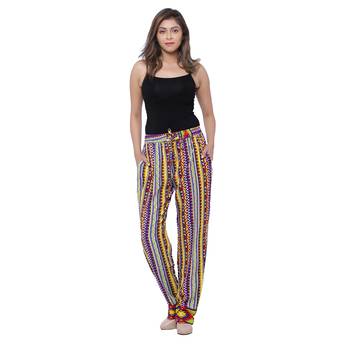 Purple  Cotton Long Printed Palazzo 3