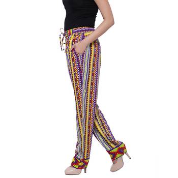 Purple  Cotton Long Printed Palazzo 4