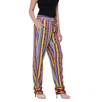 Purple  Cotton Long Printed Palazzo 5