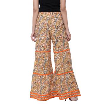 Orange  Cotton Long Printed Palazzo 2