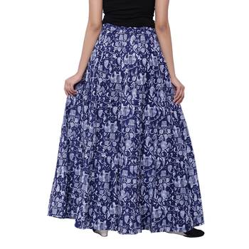 Blue  Cotton Long Printed Palazzo 2