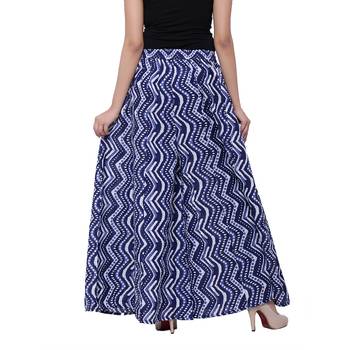 Blue  Cotton Long Printed Palazzo 2