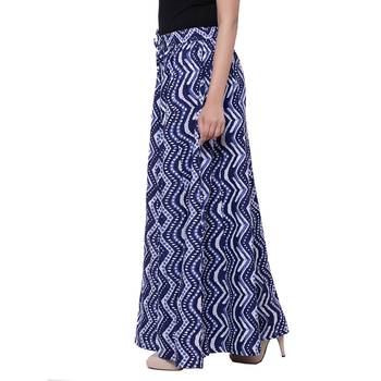 Blue  Cotton Long Printed Palazzo 4