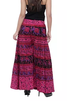 Pink  Cotton Long Printed Palazzo