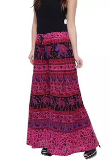 Pink  Cotton Long Printed Palazzo
