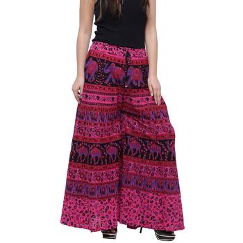 Pink  Cotton Long Printed Palazzo 5