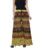 Green  Cotton Long Printed Palazzo