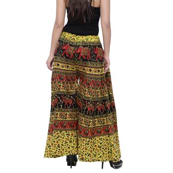 Green  Cotton Long Printed Palazzo 2