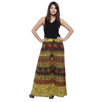 Green  Cotton Long Printed Palazzo 3