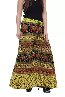 Green  Cotton Long Printed Palazzo