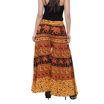 Yellow  Cotton Long Printed Palazzo 2