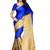 Blue woven cotton saree with blouse