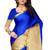Blue woven cotton saree with blouse