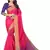 Pink Woven Cotton Saree With Blouse