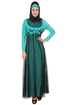 MyBatua Multicolor Polyester Arabian Style Islamic Wear For Women Muslim Abaya With Hijab 1