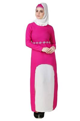 MyBatua Multicolor Polyester Arabian Style Islamic Wear For Women Muslim Abaya With Hijab 1