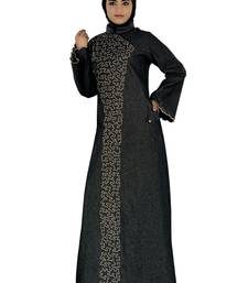 MyBatua Black Denim Arabian Style Islamic Wear For Women Muslim Abaya With Hijab