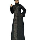 MyBatua Black Denim Arabian Style Islamic Wear For Women Muslim Abaya With Hijab