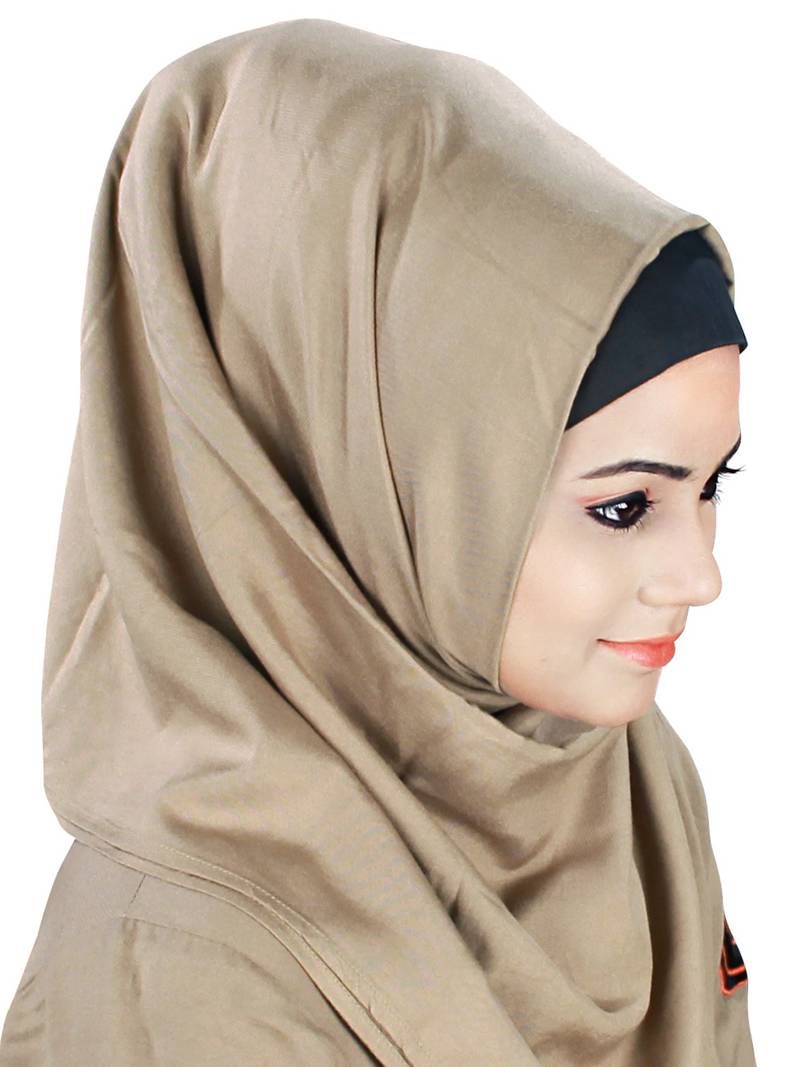 MyBatua Beige Viscose Arabian Style Islamic Wear For Women Muslim Abaya With Hijab