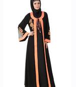 MyBatua Black Polyester Arabian Style Islamic Wear For Women Muslim Abaya With Hijab