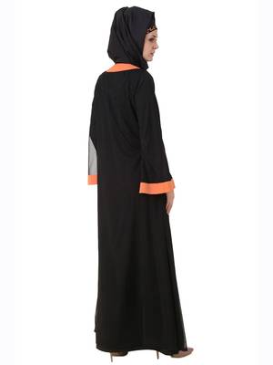 MyBatua Black Polyester Arabian Style Islamic Wear For Women Muslim Abaya With Hijab 2