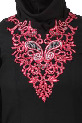 MyBatua Black Viscose Arabian Style Islamic Wear For Women Muslim Abaya With Hijab 2