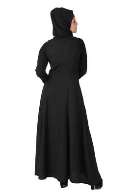 MyBatua Black Viscose Arabian Style Islamic Wear For Women Muslim Abaya With Hijab 3