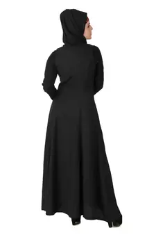 MyBatua Black Viscose Arabian Style Islamic Wear For Women Muslim Abaya With Hijab