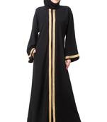 MyBatua Black Polyester Arabian Style Islamic Wear For Women Muslim Abaya With Hijab