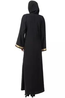 MyBatua Black Polyester Arabian Style Islamic Wear For Women Muslim Abaya With Hijab