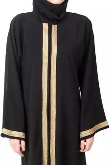 MyBatua Black Polyester Arabian Style Islamic Wear For Women Muslim Abaya With Hijab