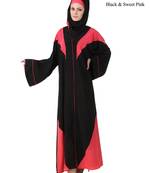 MyBatua Multicolor Polyester Arabian Style Islamic Wear For Women Muslim Abaya With Hijab