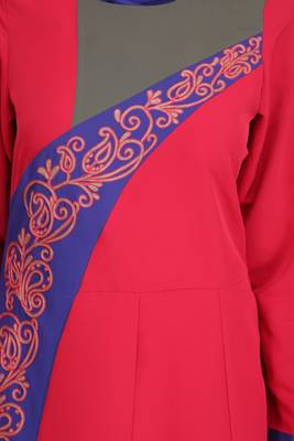 MyBatua Multicolor Polyester Arabian Style Islamic Wear For Women Muslim Abaya With Hijab 2