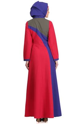 MyBatua Multicolor Polyester Arabian Style Islamic Wear For Women Muslim Abaya With Hijab 3