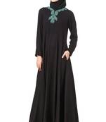 MyBatua Black Rayon Arabian Style Islamic Wear For Women Muslim Abaya With Hijab