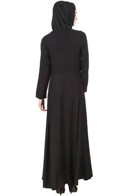 MyBatua Black Rayon Arabian Style Islamic Wear For Women Muslim Abaya With Hijab 2