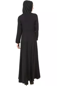 MyBatua Black Rayon Arabian Style Islamic Wear For Women Muslim Abaya With Hijab