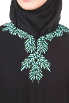 MyBatua Black Rayon Arabian Style Islamic Wear For Women Muslim Abaya With Hijab