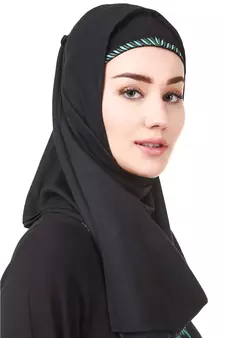 MyBatua Black Rayon Arabian Style Islamic Wear For Women Muslim Abaya With Hijab