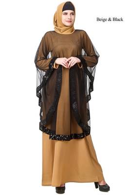 MyBatua Multicolor Polyester Arabian Style Islamic Wear For Women Muslim Abaya With Hijab 1