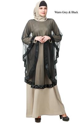 MyBatua Multicolor Polyester Arabian Style Islamic Wear For Women Muslim Abaya With Hijab 1