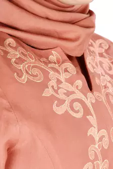 MyBatua Peach Viscose Arabian Style Islamic Wear For Women Muslim Abaya With Hijab