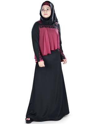 MyBatua Multicolor Polyester Arabian Style Islamic Wear For Women Muslim Abaya With Hijab 1