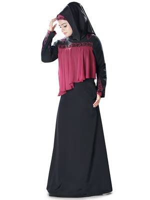 MyBatua Multicolor Polyester Arabian Style Islamic Wear For Women Muslim Abaya With Hijab 2
