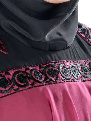 MyBatua Multicolor Polyester Arabian Style Islamic Wear For Women Muslim Abaya With Hijab 3