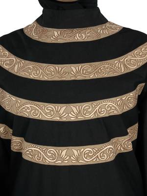 MyBatua Black Cotton Arabian Style Islamic Wear For Women Muslim Abaya With Hijab 3