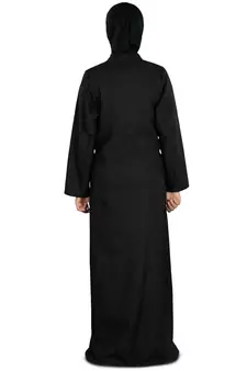 MyBatua Black Cotton Arabian Style Islamic Wear For Women Muslim Abaya With Hijab