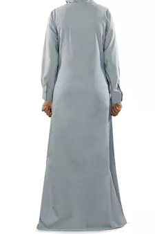 MyBatua Blue Chambray Arabian Style Islamic Wear For Women Muslim Abaya With Hijab