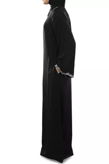 MyBatua Black Polyester Arabian Style Islamic Wear For Women Muslim Abaya With Hijab